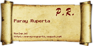 Paray Ruperta névjegykártya